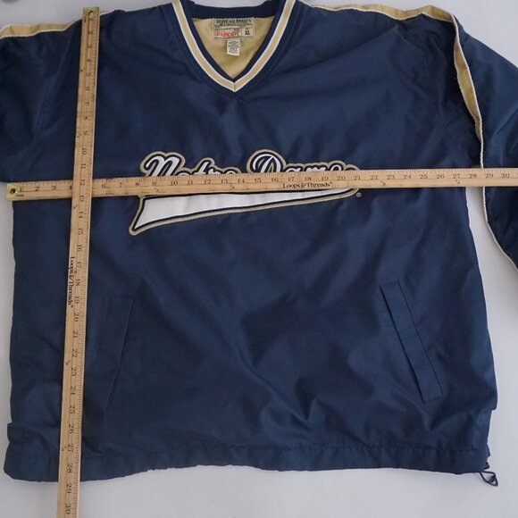 VTG '90S Notre Dame U Steve & Berry's Navy Gold Nylon Windbreaker Jacket XL - Picture 10 of 10